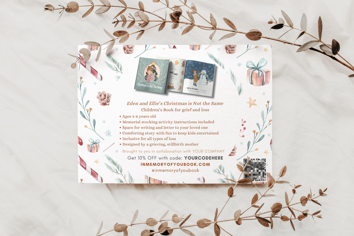 Eden and Ellie's Christmas is Not the Same (Children's book for grief)- 2024 Coupon flyers for your organization